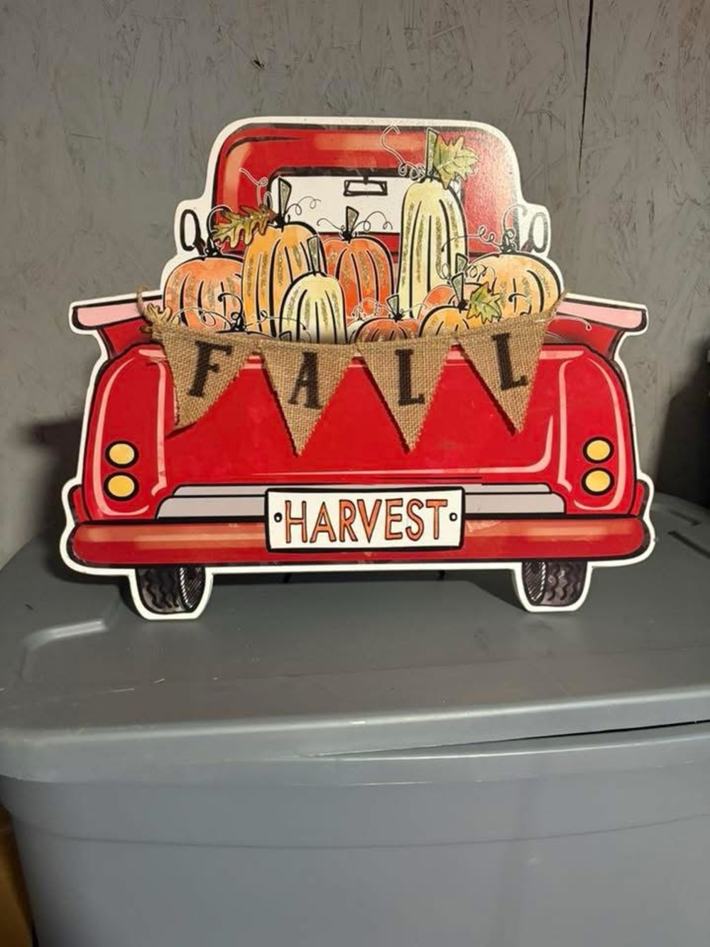 Red Truck Fall Harvest Pumpkin Sign